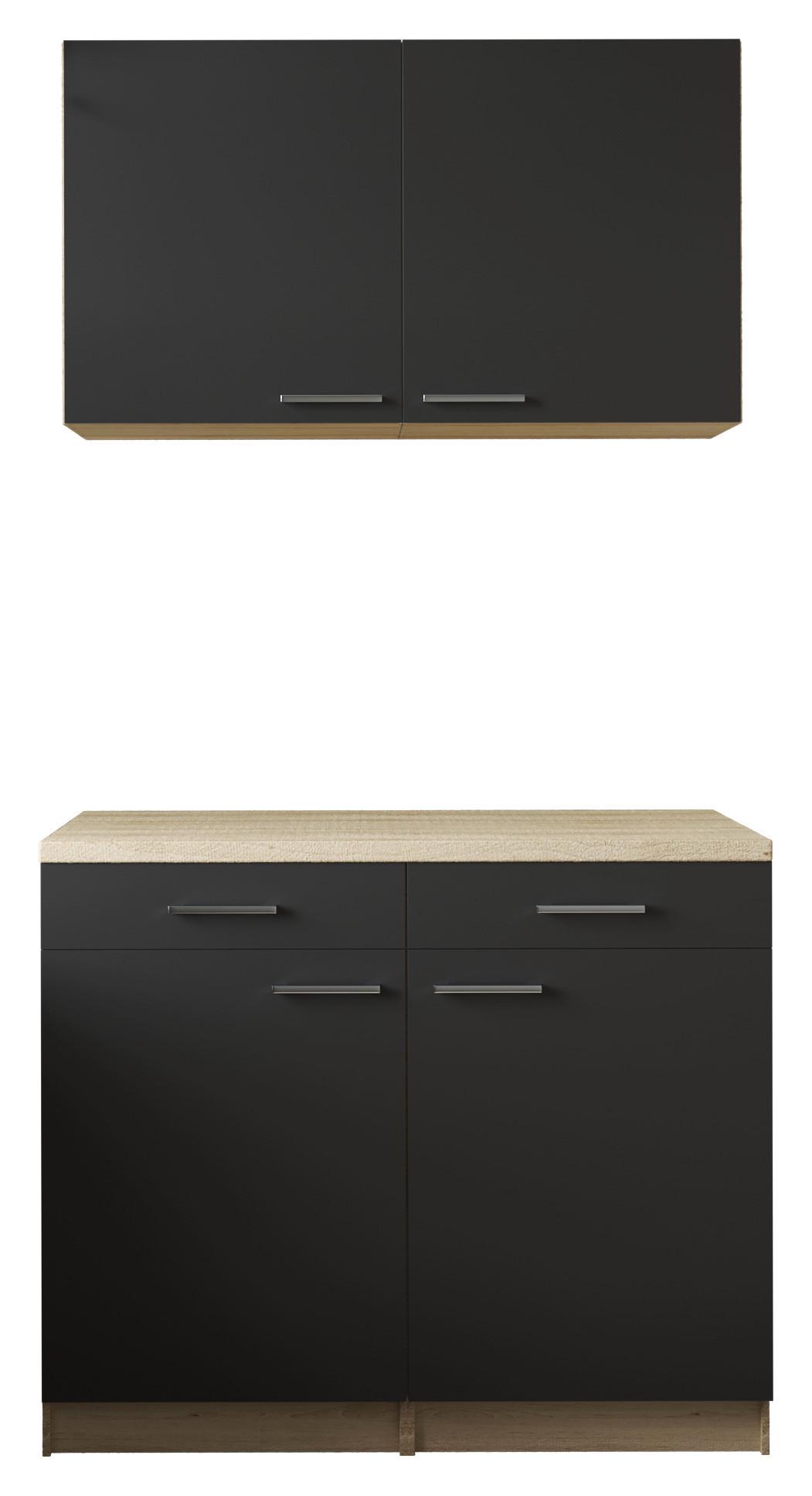 Bife Omara Merle, 100cm - srebrne barve/črna, Basics, kovina/leseni material (100/200/60cm) - Respekta