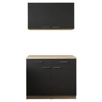 Bife Omara Merle, 100cm - srebrne barve/črna, Basics, kovina/leseni material (100/200/60cm) - Respekta