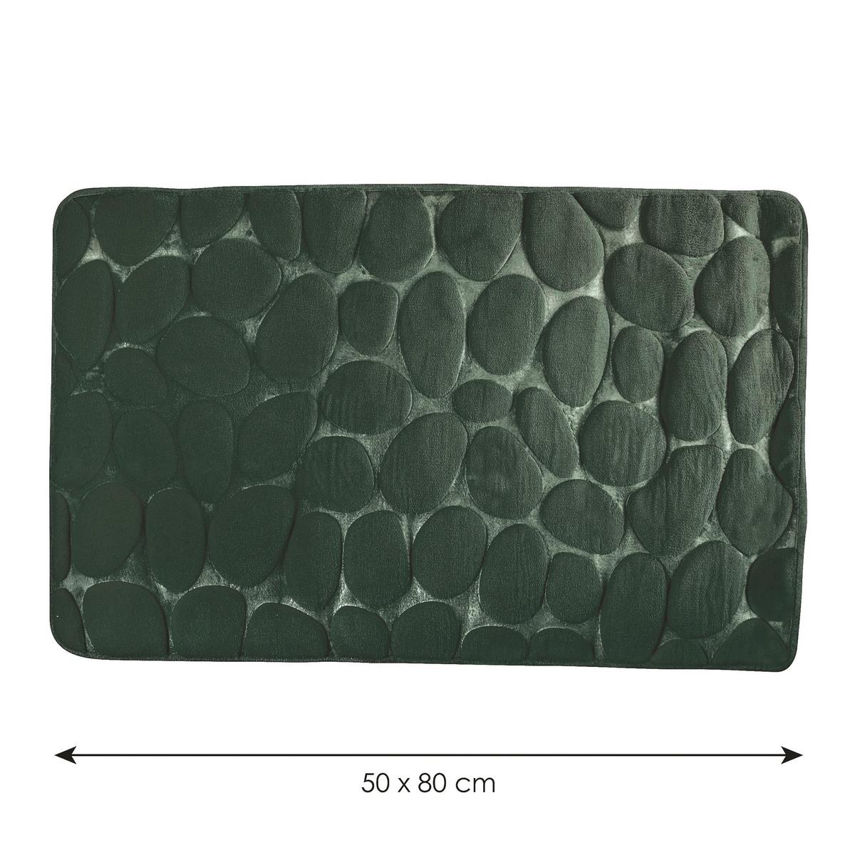 Badteppich 142024 Kiesel - Grün, Konventionell, Textil (50/80cm) - Spirella