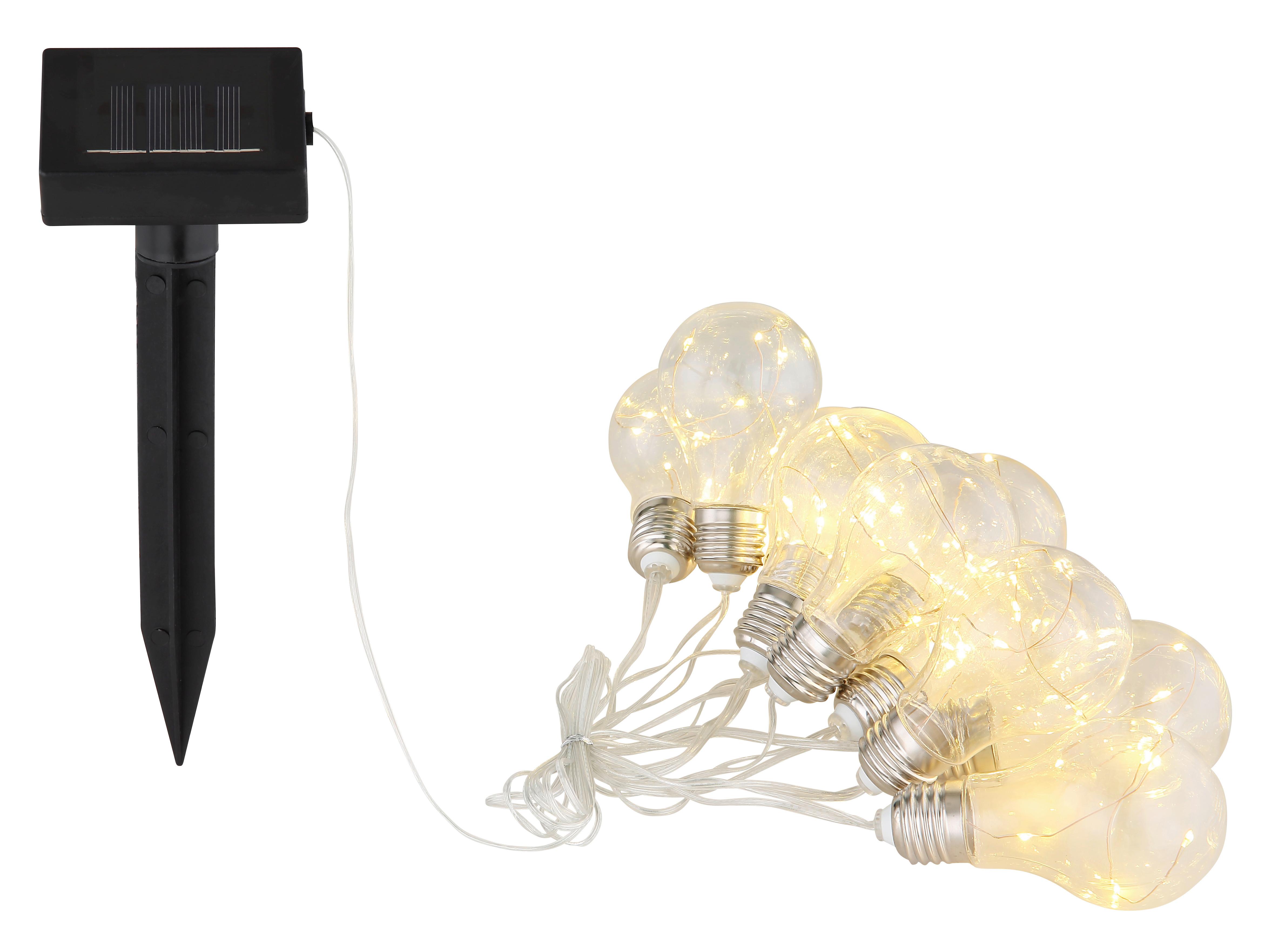 Lichterkette max. 0,3 Watt - Klar/Silberfarben, Kunststoff (380cm) - Globo