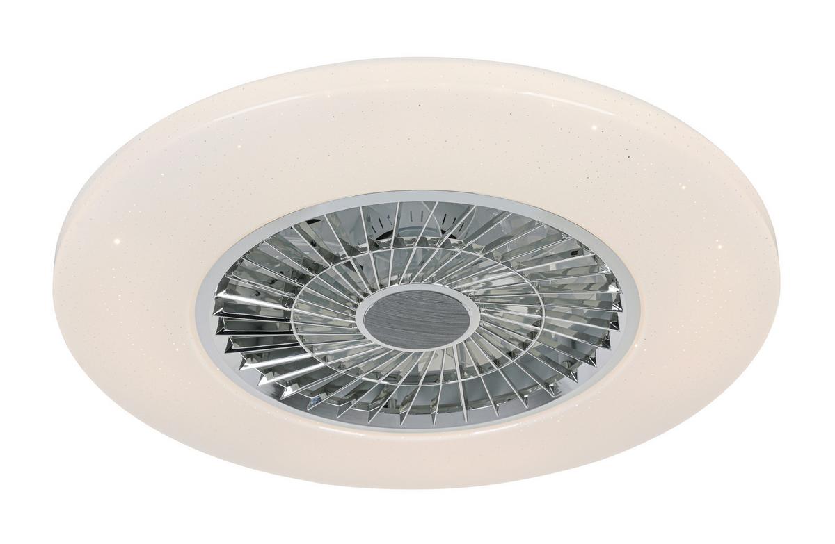 LED-Deckenleuchte Luftiku Weiß/Chromfarben max. 50 Watt - Chromfarben/Weiß, KONVENTIONELL, Kunststoff/Metall (58/14,5cm) - Premium Living