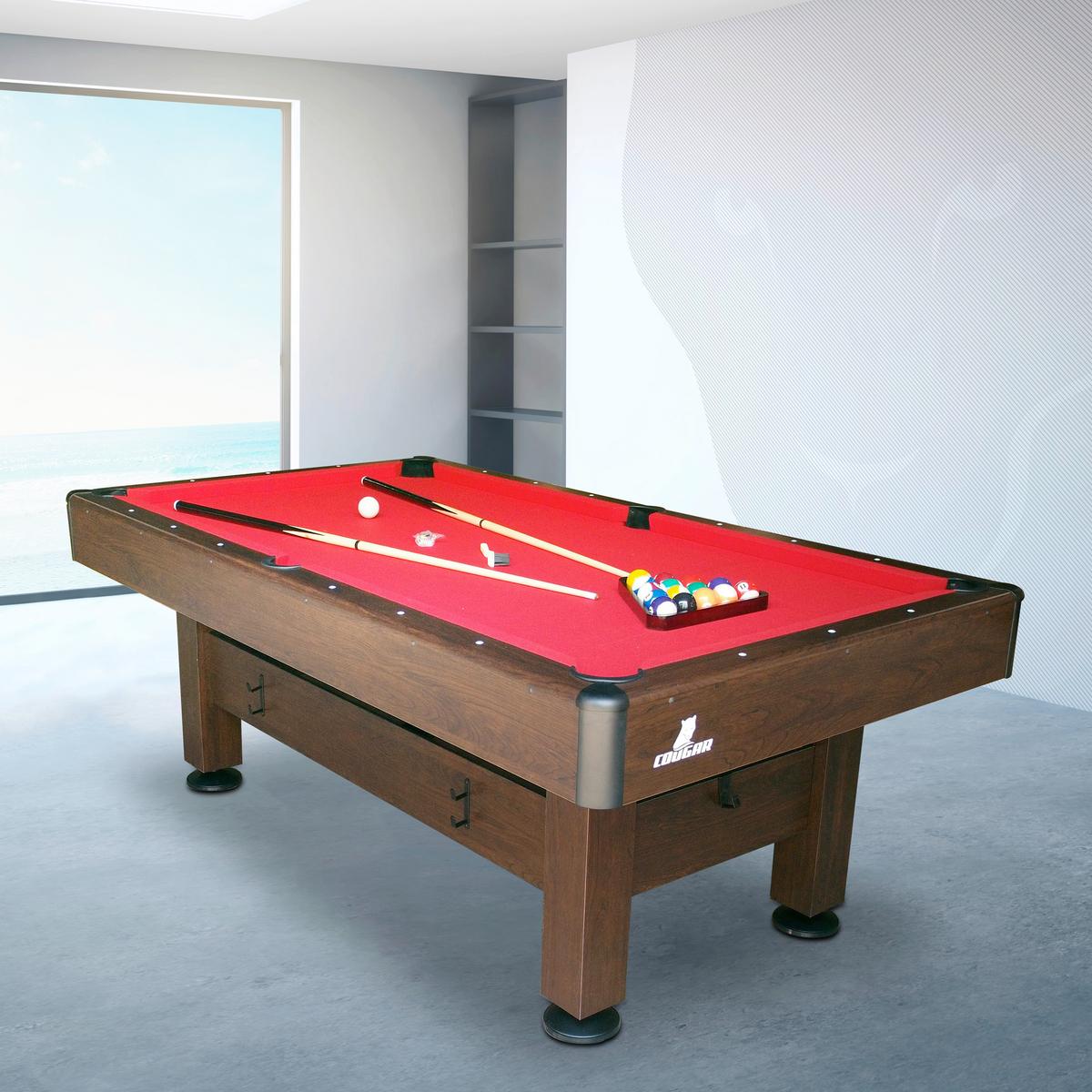 Billardtisch Saphir in Braun/Rot - Rot/Braun, Basics, Holz/Kunststoff (125/79/225cm) - Ambia Garden