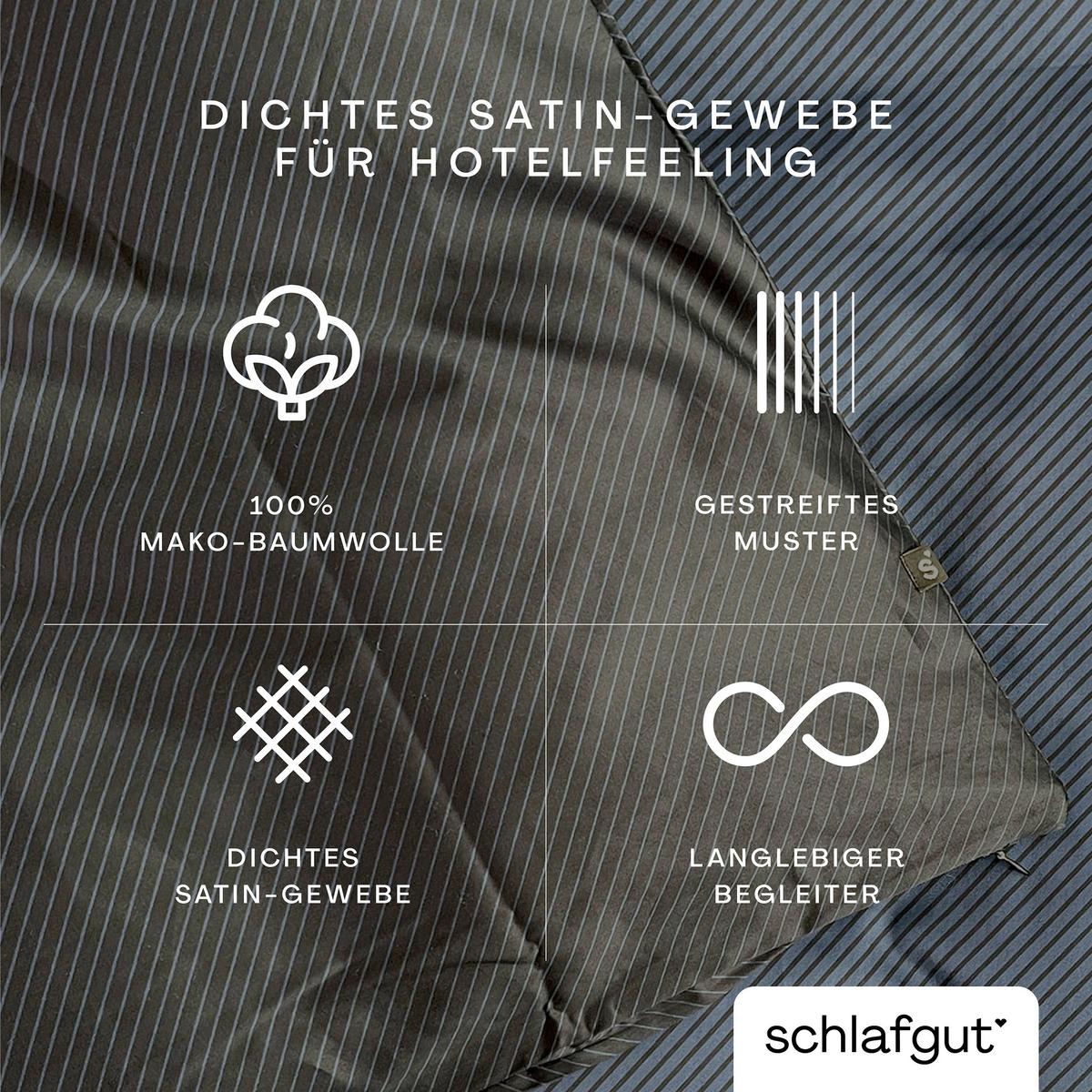 Kopfpolsterbezug Woven Satin Schwarz/Dunkelblau ca. 40x80cm - Schwarz/Dunkelblau, Basics, Textil (40/80cm) - Schlafgut