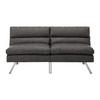 Schlafsofa Lia Dunkelgrau Lederlook - Chromfarben/Dunkelgrau, MODERN, Holz/Textil (171/112/53cm) - Bessagi Home