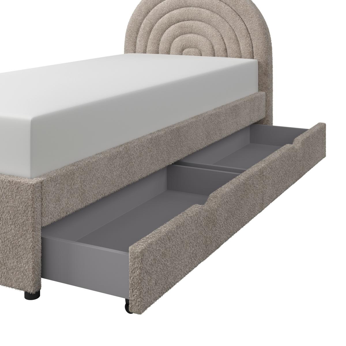 Kinderbett Nina Taupe ca. 90x200 cm - Taupe, MODERN, Holz/Textil (217/101/103cm) - Bessagi Kids