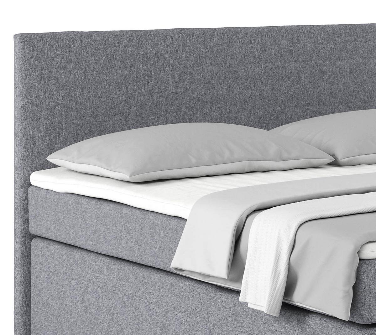 Boxspring Krevet Nero - plavkastosiva/boje kroma, Konvencionalno, tekstil/metal (160/200cm) - Best Price