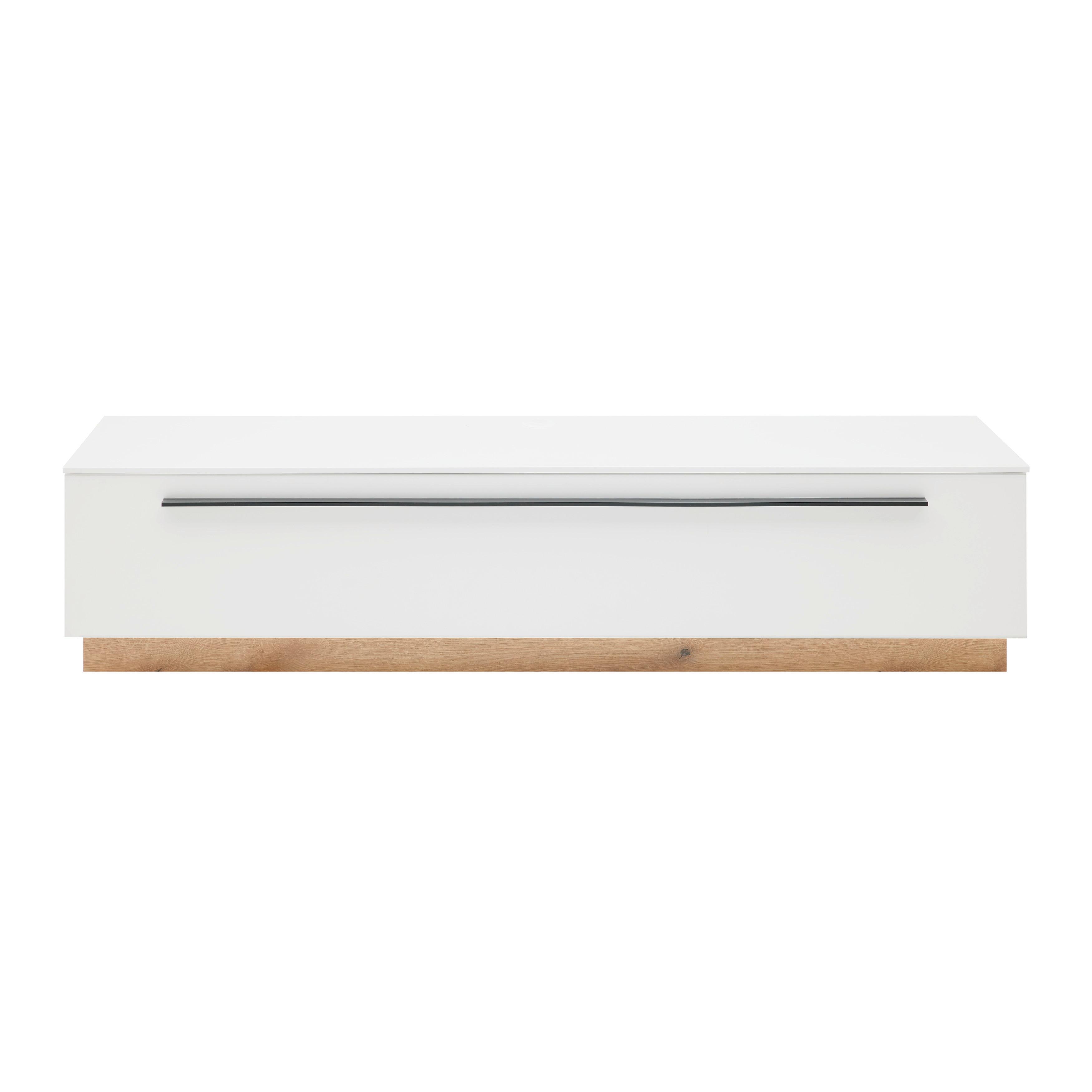 MEDIABÄNK MATEO - vit, Modern, trämaterial/plast (180/41/40cm) - Mömax