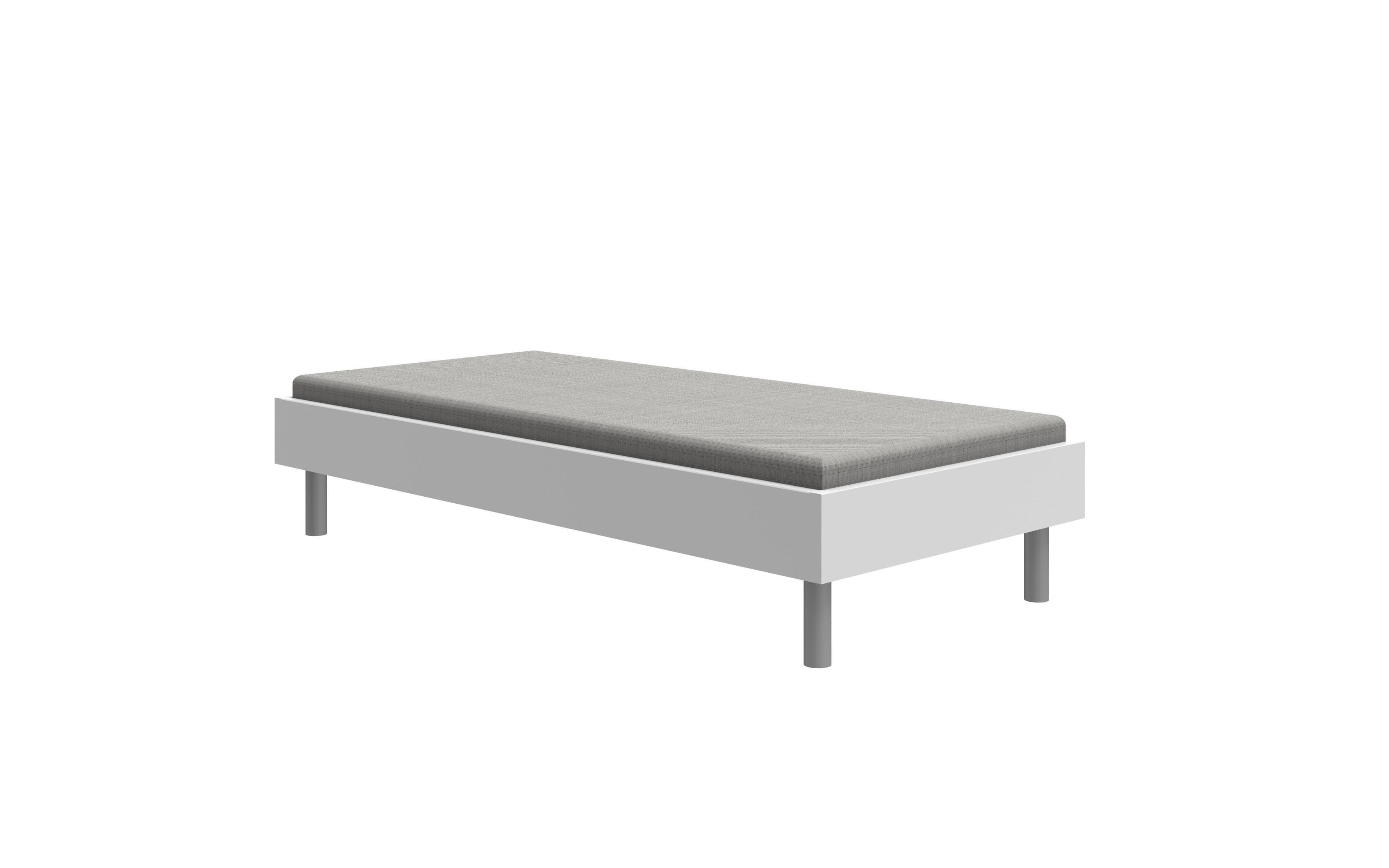 Posteljni Okvir Easy, Bela, 90x200 - bela/barve aluminija, Moderno, kovina/leseni material (90/200cm) - Mömax