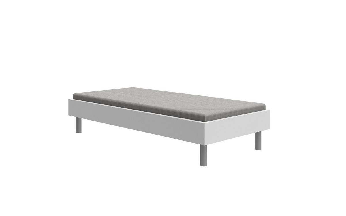 Posteljni Okvir Easy, Bela, 90x200 - bela/barve aluminija, Moderno, kovina/leseni material (90/200cm) - Mömax