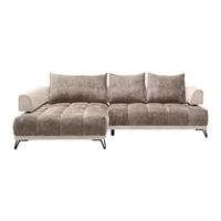 Ecksofa Morgan Cappuccino - Creme/Schwarz, MODERN, Textil/Metall (184/67-87/262cm) - Mömax