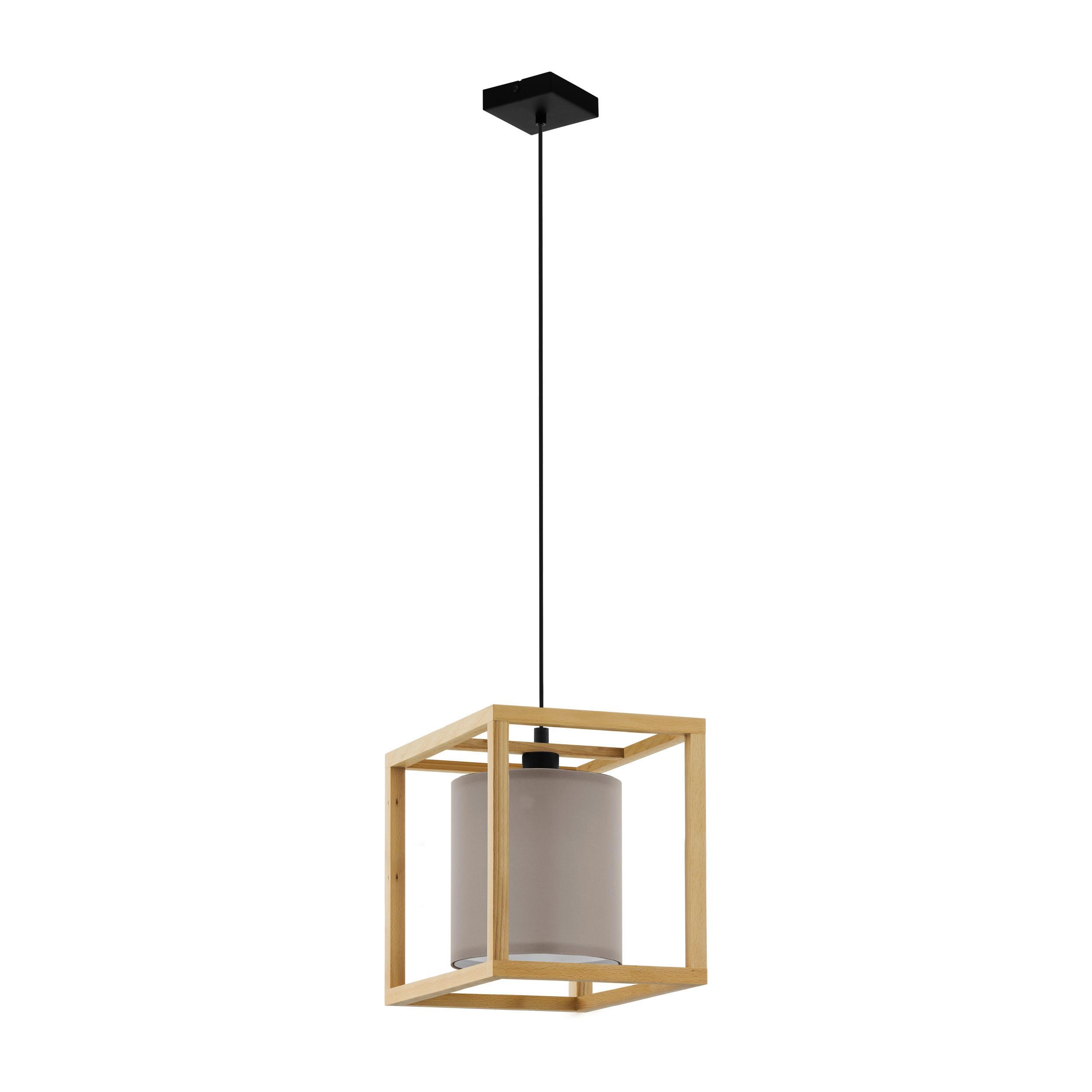 Hängeleuchte 390107 Granados - Weiss/Schwarz, Natur, Holz/Textil (30/30/150cm) - Eglo