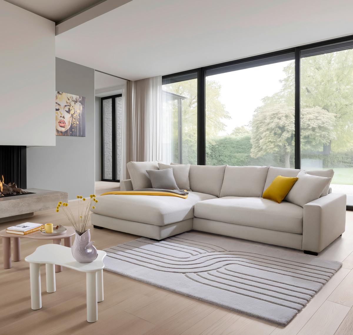 Kutna Garnitura Pedro - bež, Moderno, tekstil (190/83/300cm) - Mömax