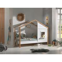 Hausbett Babs ca. 90x200 cmWeiß, Eichefarben - Eichefarben/Weiß, MODERN, Holz/Holzwerkstoff (90/200cm) - MID.YOU