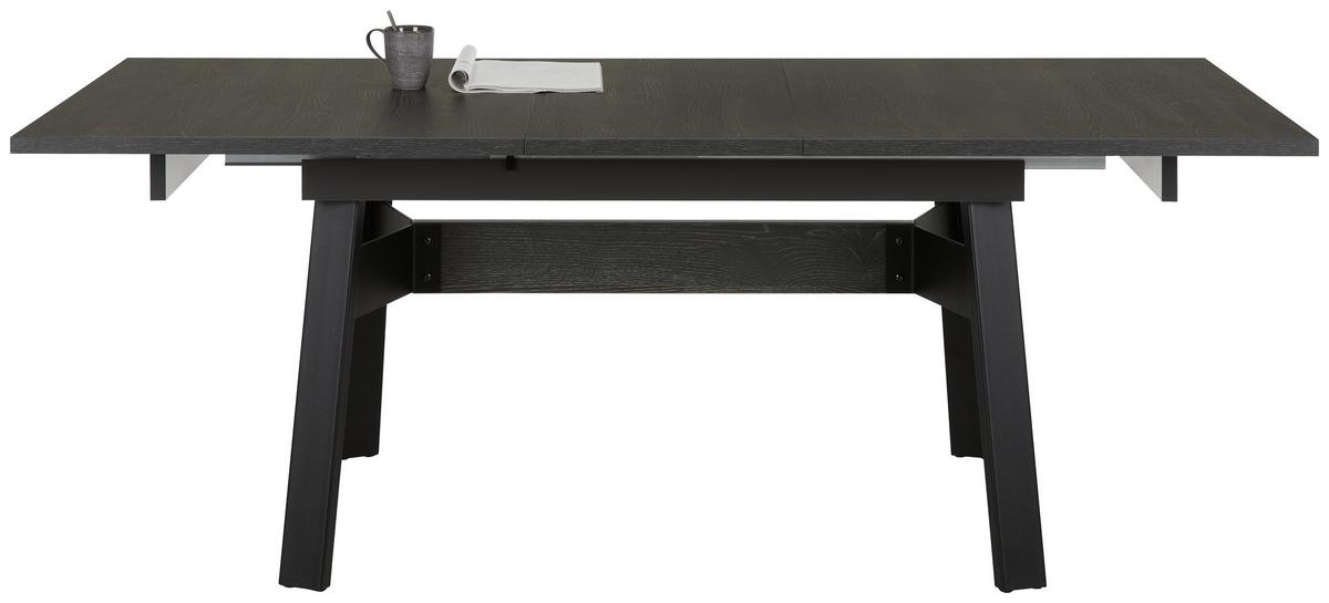 Ausziehtisch in Anthrazit/Schieferfarben - Schieferfarben/Anthrazit, MODERN, Holzwerkstoff/Metall (160-205/90/75cm) - Premium Living