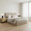 STOPPAD SÄNG MILA - svart/taupe, Modern, metall/trämaterial (180/200cm) - Bessagi Home