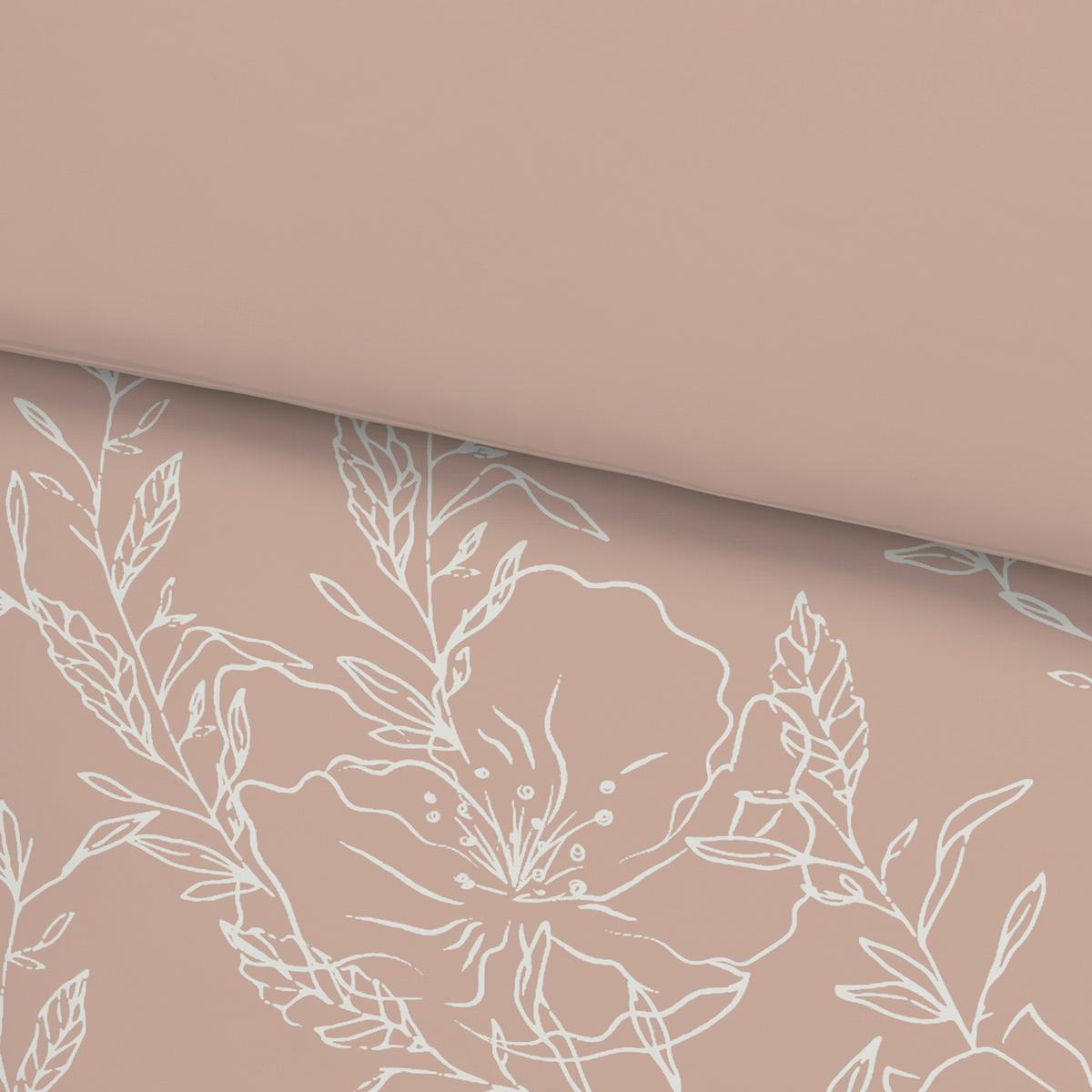 WENDEBETTWÄSCHESET LEAVES WENDE - Rosa, Romantik / Landhaus, Textil (160/210cm) - Modern Living