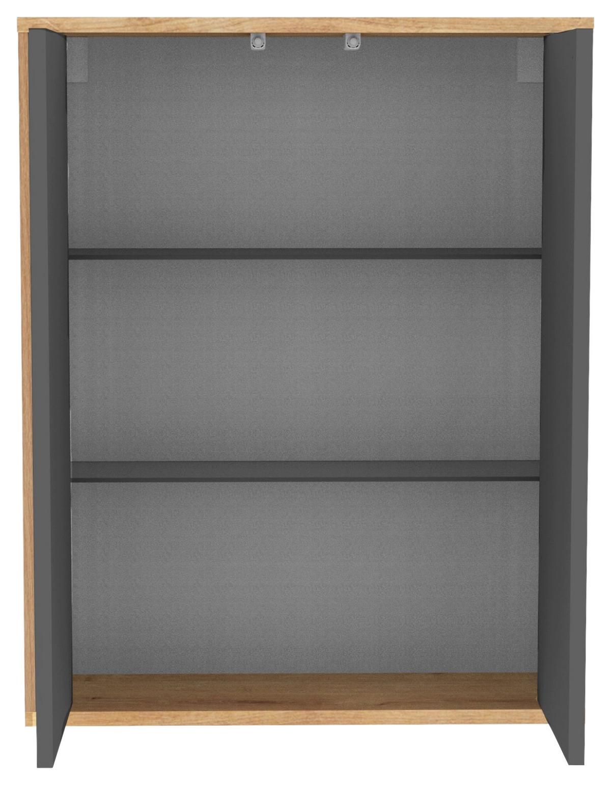 Hängeschrank "Finn" , anthrazit - Anthrazit, MODERN, Glas/Holzwerkstoff (60/75/18,5cm) - MID.YOU