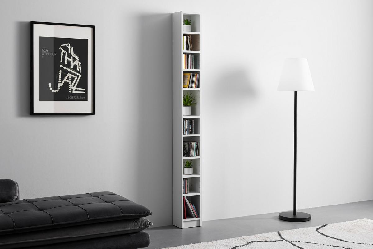 CD-Regal Soul in Perlweiß - Weiß, KONVENTIONELL, Holzwerkstoff/Kunststoff (20/186/17cm) - Mömax