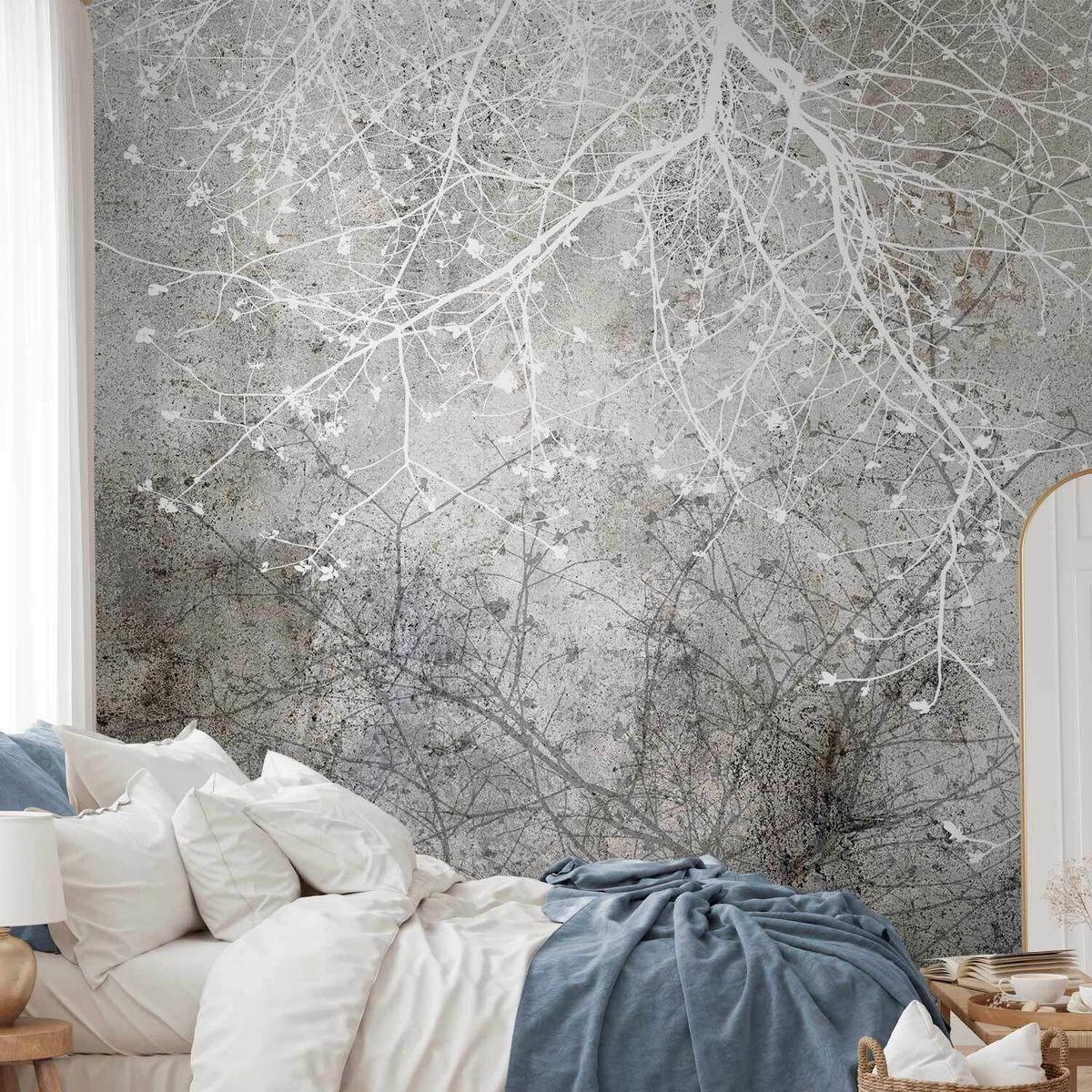 Fototapeta Clear Branching, 100x70cm - črna/bela, Trendi, tekstil (100/70cm) - artgeist