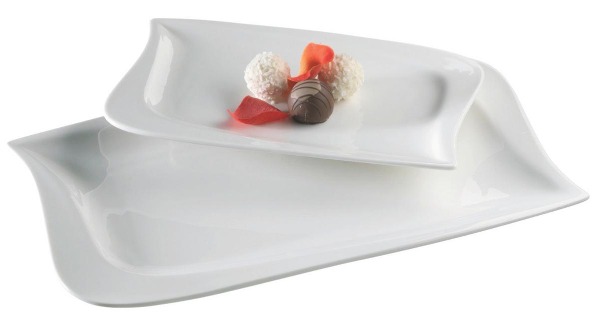 SERVIERPLATTEN-SET La Musica 2-tlg. Weiß - Weiß, Basics, Keramik (38,5/23,9/7cm) - Mäser