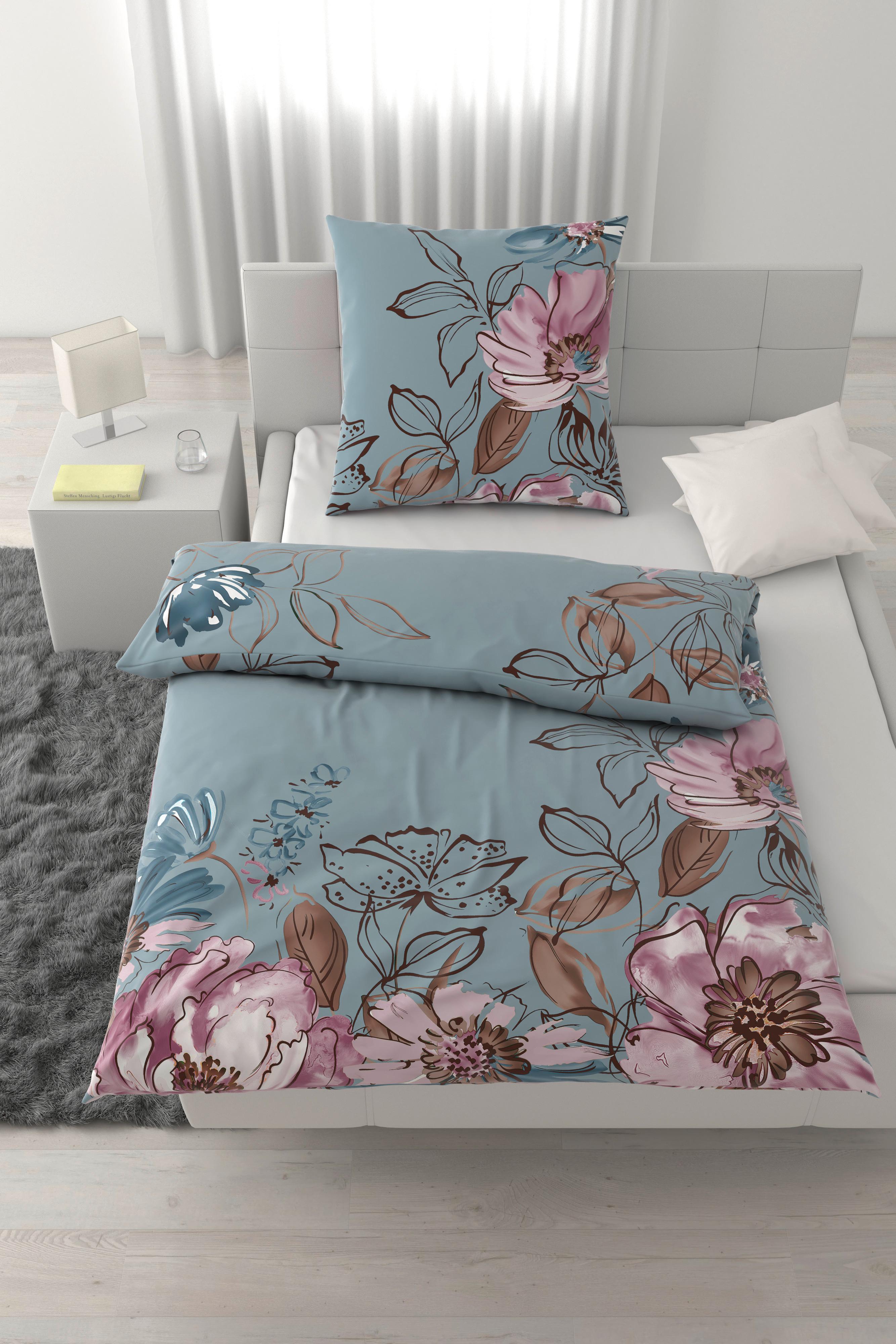 Bettwäsche Toulon XL Blau ca. 155x220cm - Blau, MODERN, Textil (155/220cm) - Mömax