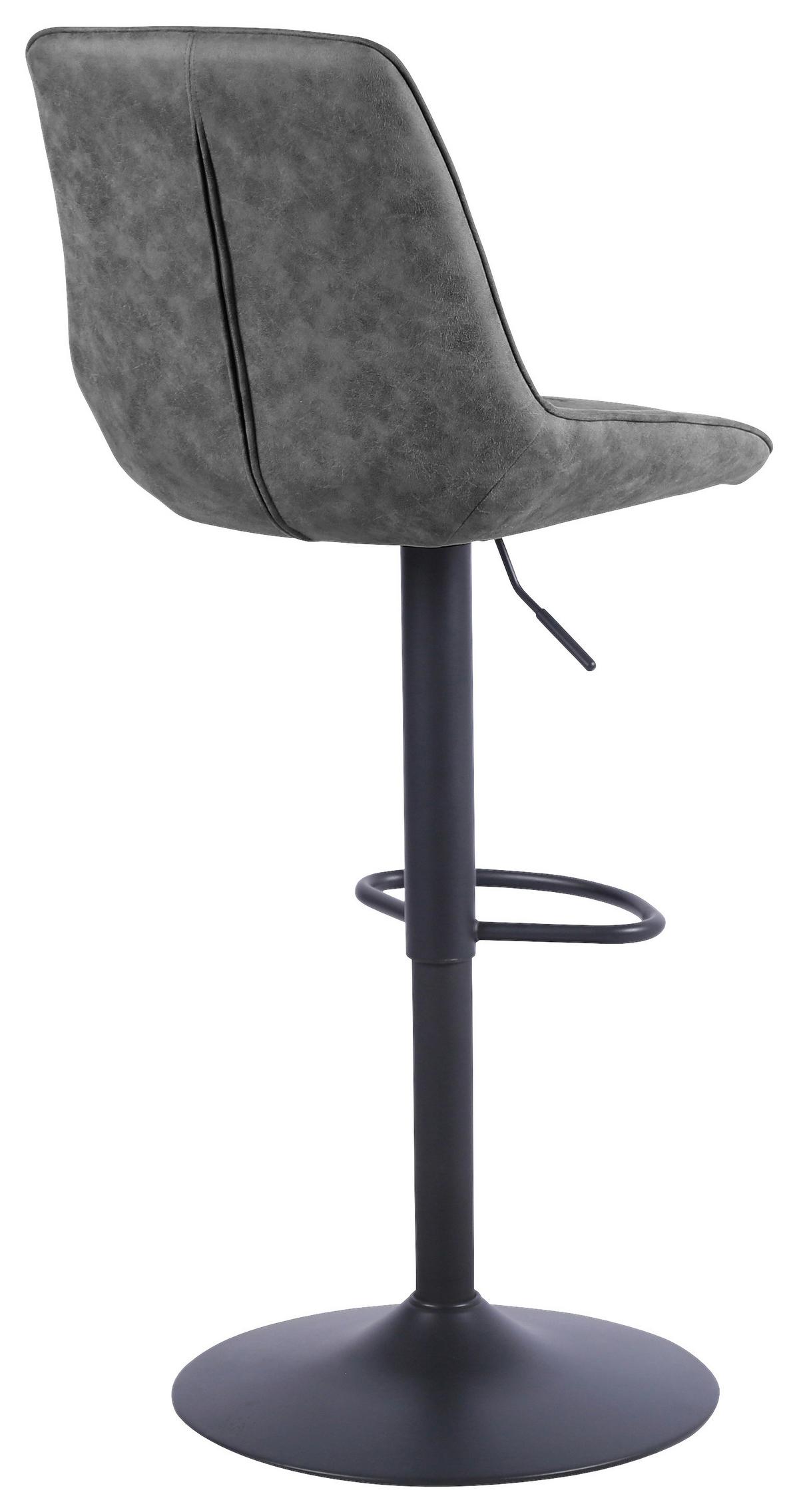 Taburet de bar BETA - gri închis/negru, Basics, lemn/metal (45/96-116/54cm) - Mömax