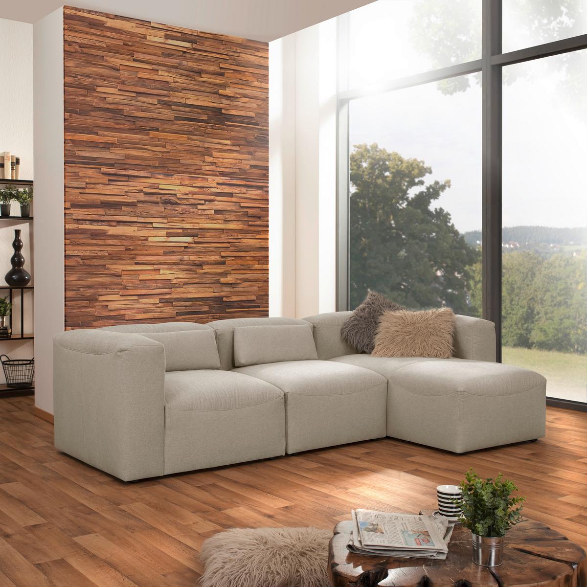 ECKSOFA LENA - Creme, Design, Kunststoff/Textil (275/160cm) - Max Winzer