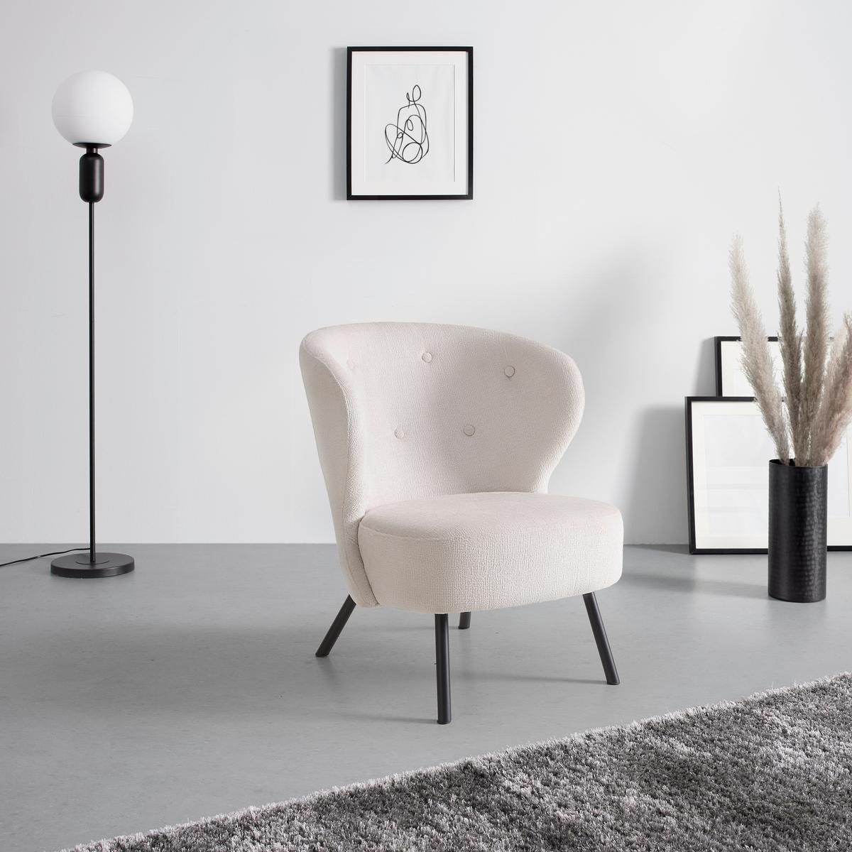 Sessel Floris Beige - Beige/Schwarz, ROMANTIK / LANDHAUS, Holz/Textil (67/77/73cm) - Mömax