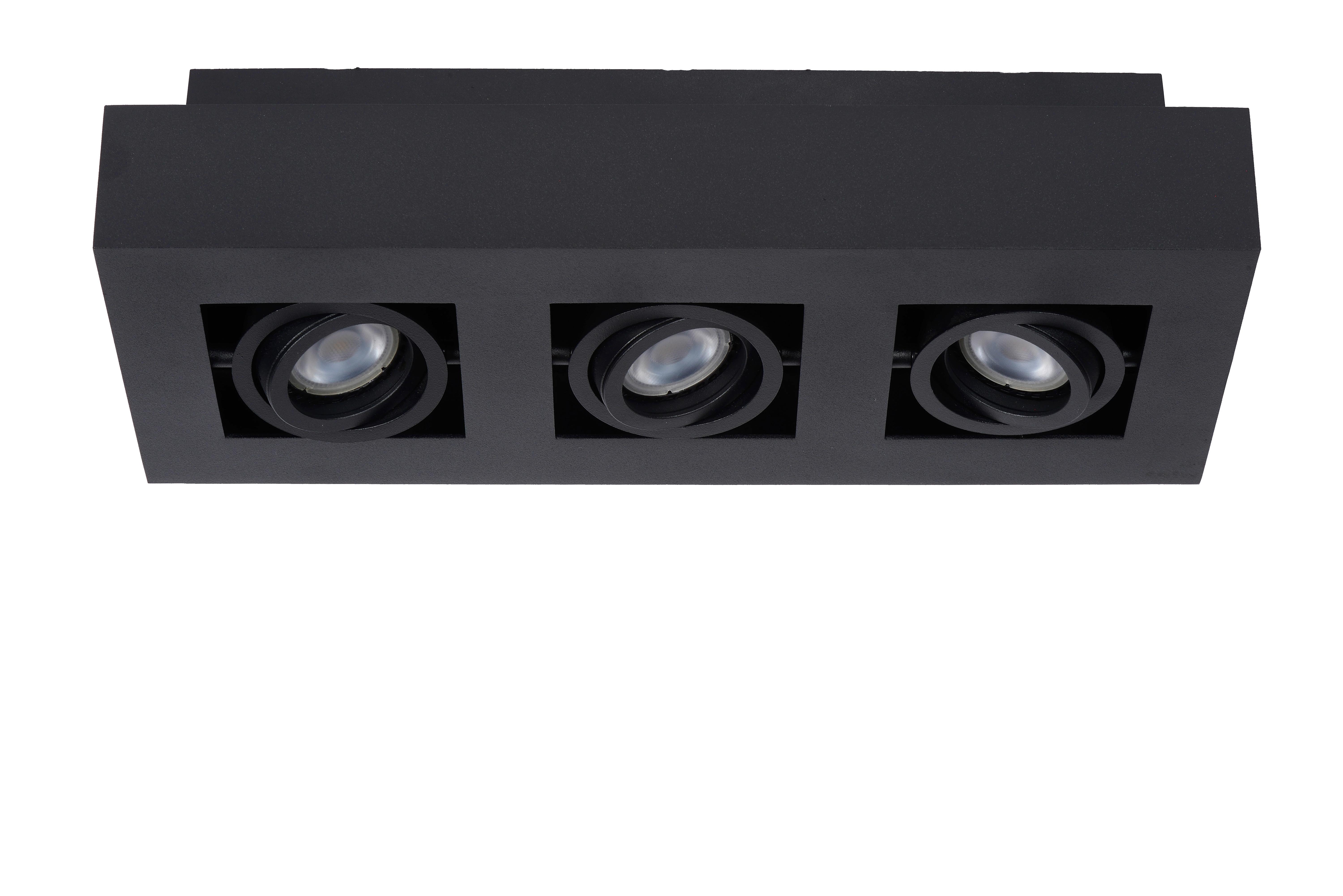 Led-deckenleuchte 09119/16/30 Xirax - Schwarz, Basics (36/14/8.8cm) - Lucide