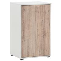 Aktenschrank U 510 T Weiß W.eiche ca.50,9x83,6x41cm - Wildeiche/Weiß, MODERN, Holzwerkstoff (50,9/83,6/41cm) - MID.YOU