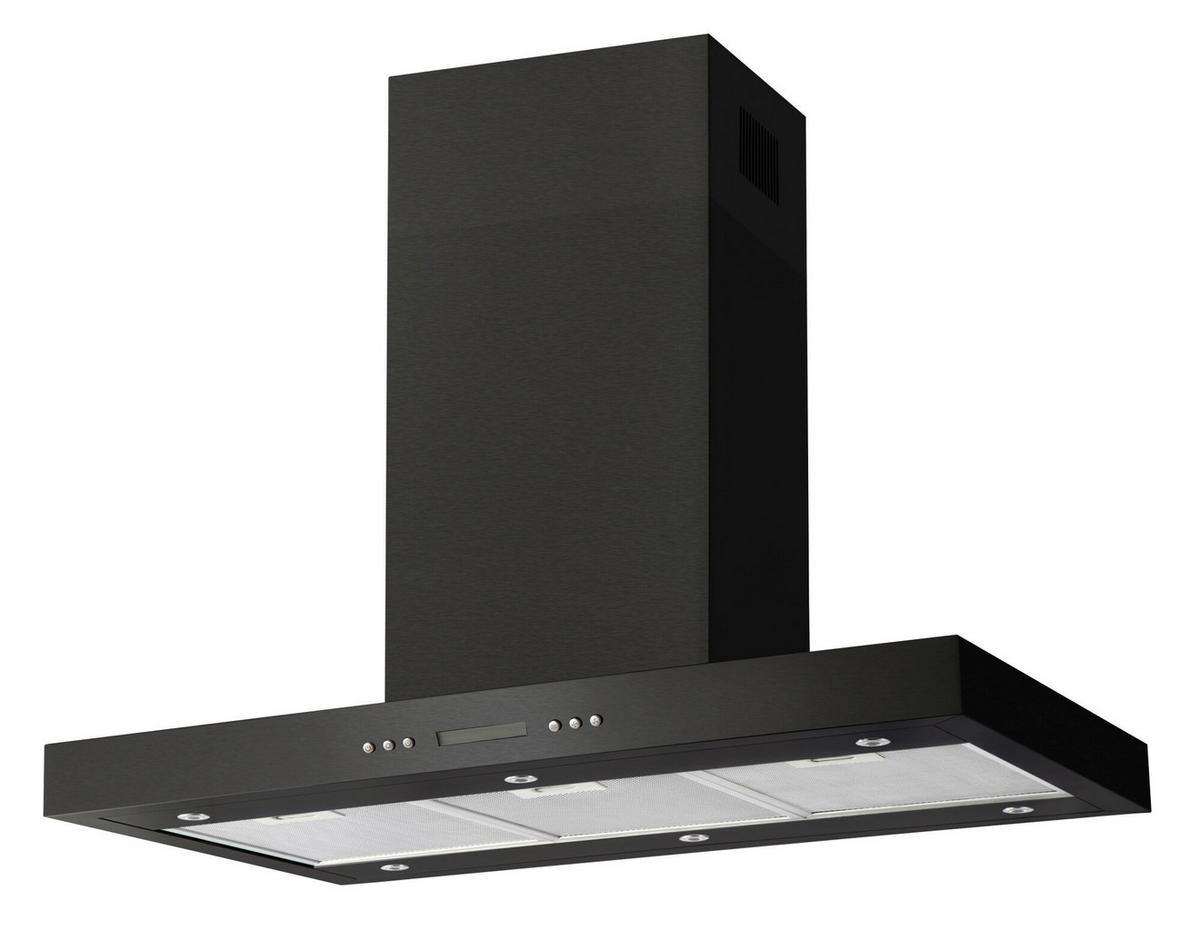 Dunstabzugshaube IH694610S Inselhaube Schwarz - Schwarz, LIFESTYLE, Metall (90/69,5/60cm) - Amica