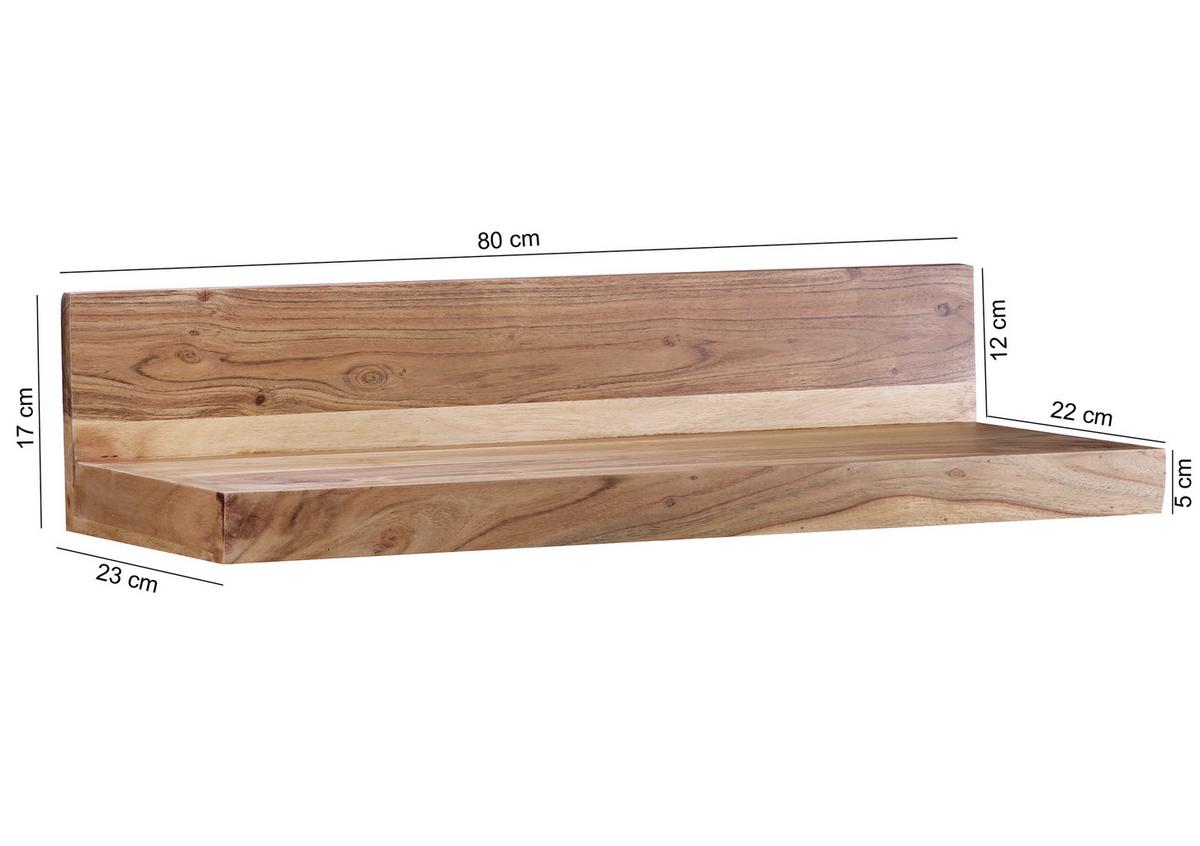 Stenski Regal Mumbai - barve akacije, Moderno, les (80/17/23cm) - MID.YOU