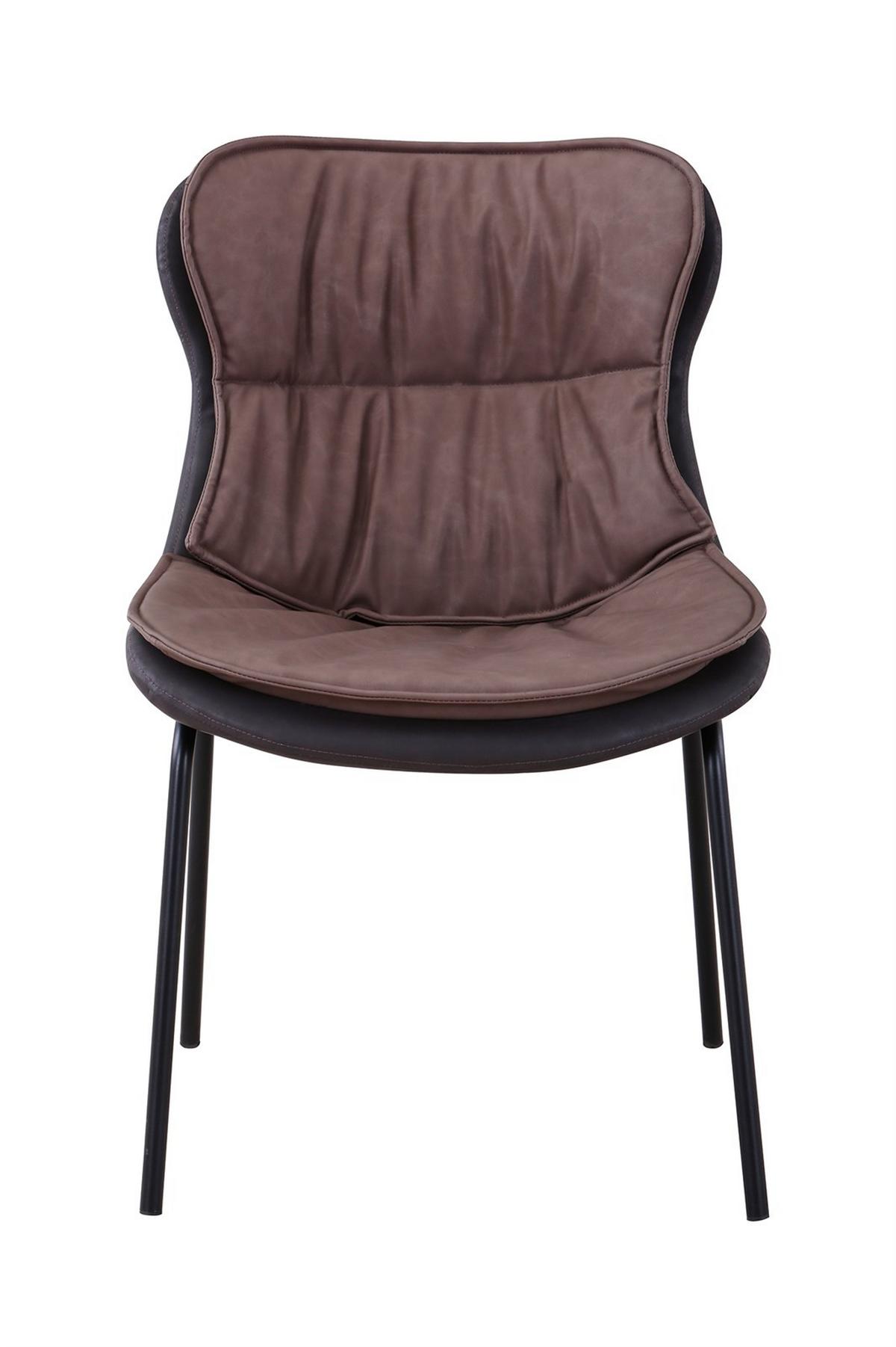 STUHL BRADY 200 - Hellbraun/Dunkelbraun, Design, Textil/Metall (54/84/64cm) - Kayoom