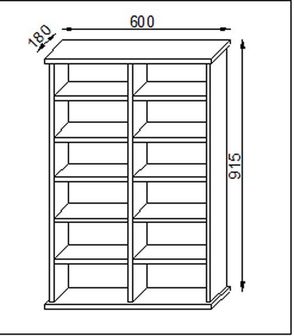 CD-Regal Ronul in Eichefarben, B: 60 cm - Eichefarben, KONVENTIONELL, Holzwerkstoff (60/92/18cm) - Livetastic