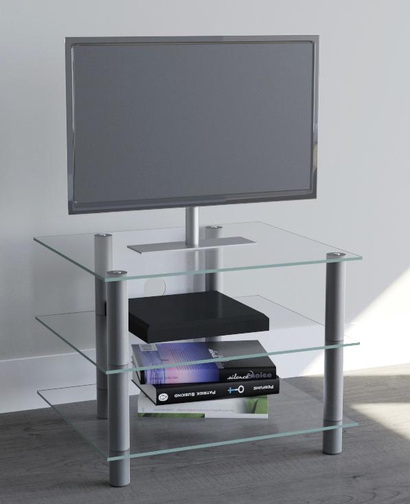 Phonotisch Sindas ca. 60x45 cm Transpar./Silber - Klar/Silberfarben, KONVENTIONELL, Glas/Metall (60/45/42cm) - MID.YOU
