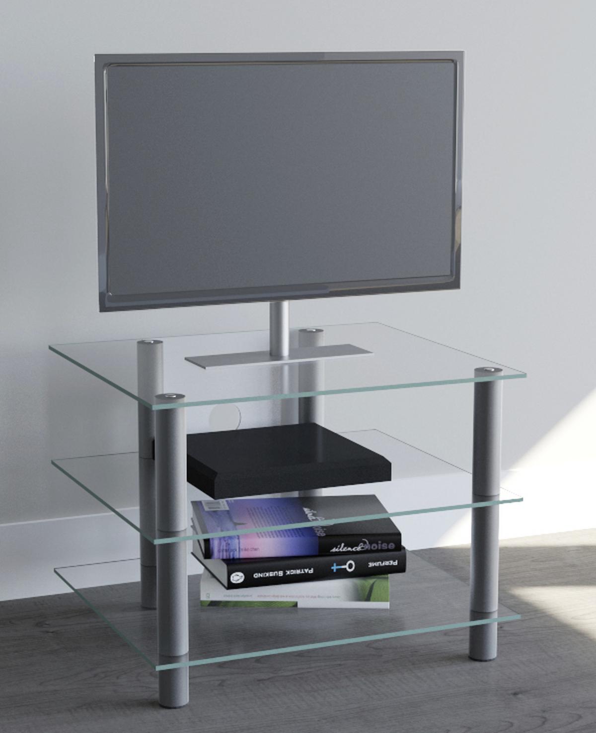 Phonotisch Sindas ca. 60x45 cm Transpar./Silber - Klar/Silberfarben, KONVENTIONELL, Glas/Metall (60/45/42cm) - MID.YOU