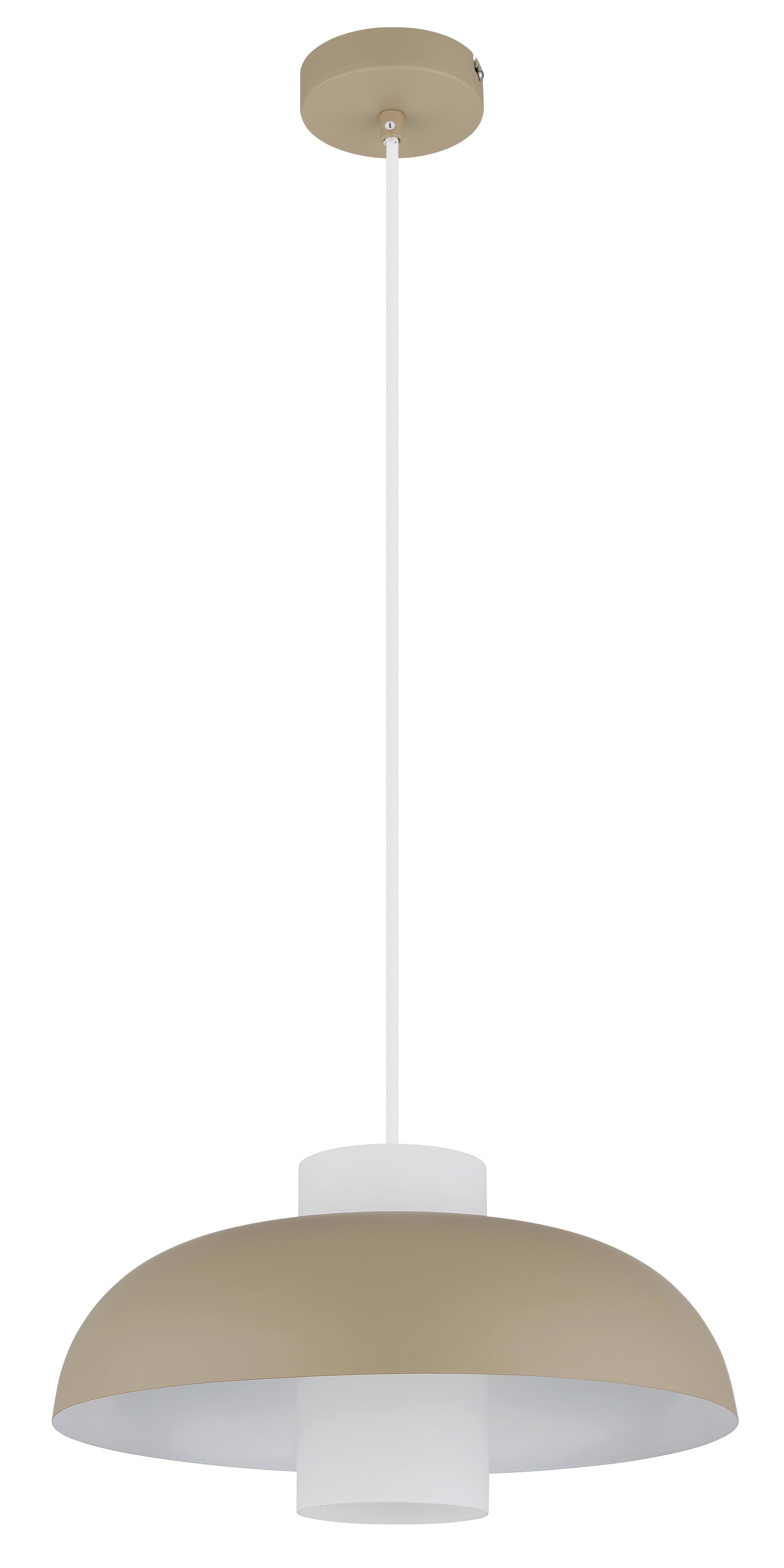 Lampă Suspendată 15755sa - alb/nisipiu, Trend, sticlă/metal (38/120cm) - Globo