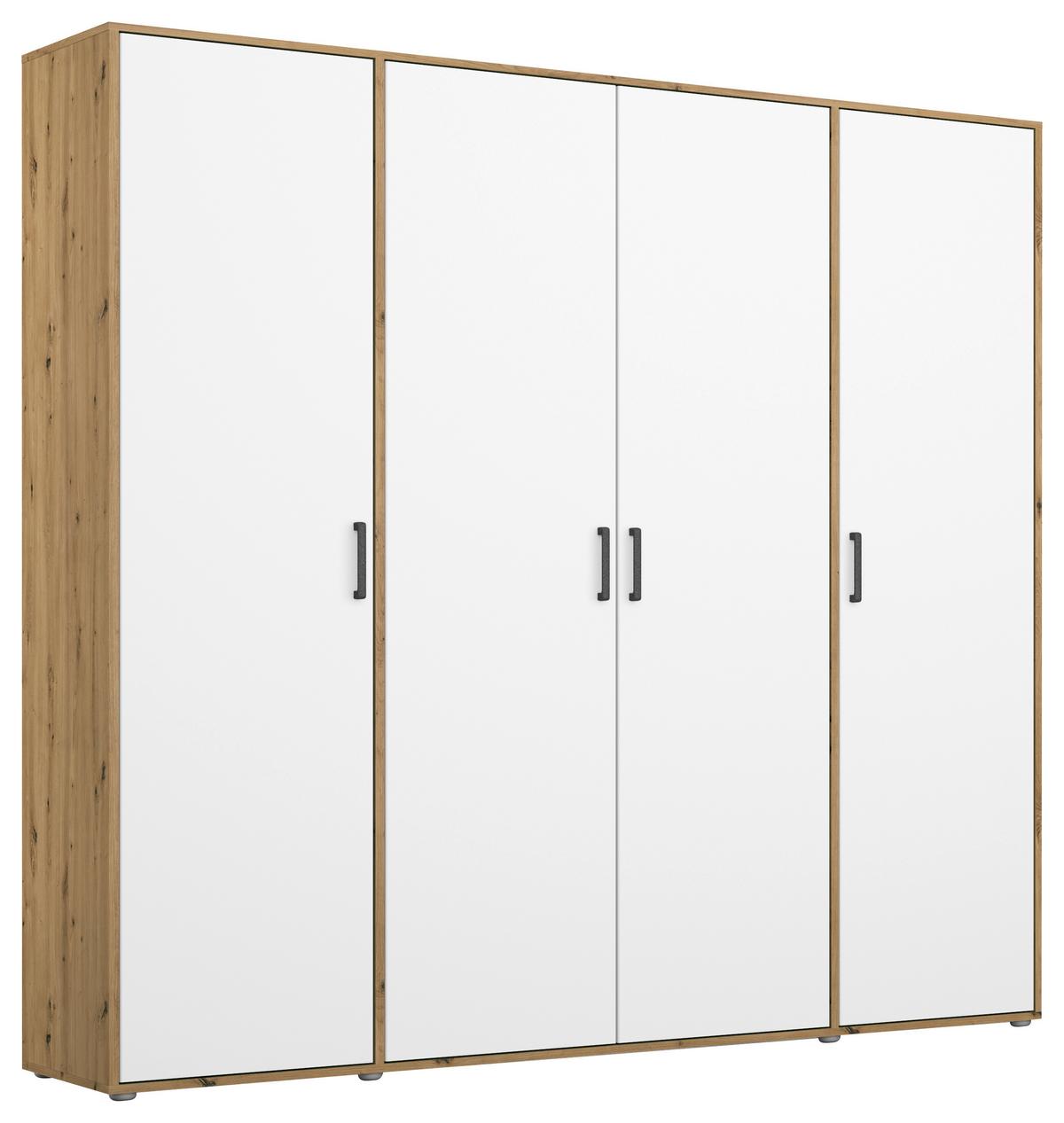 Ormar S Klasičnim Vratima Voyager - bijela/siva, Moderno, drvni materijal/plastika (187/194/53cm) - Modern Living