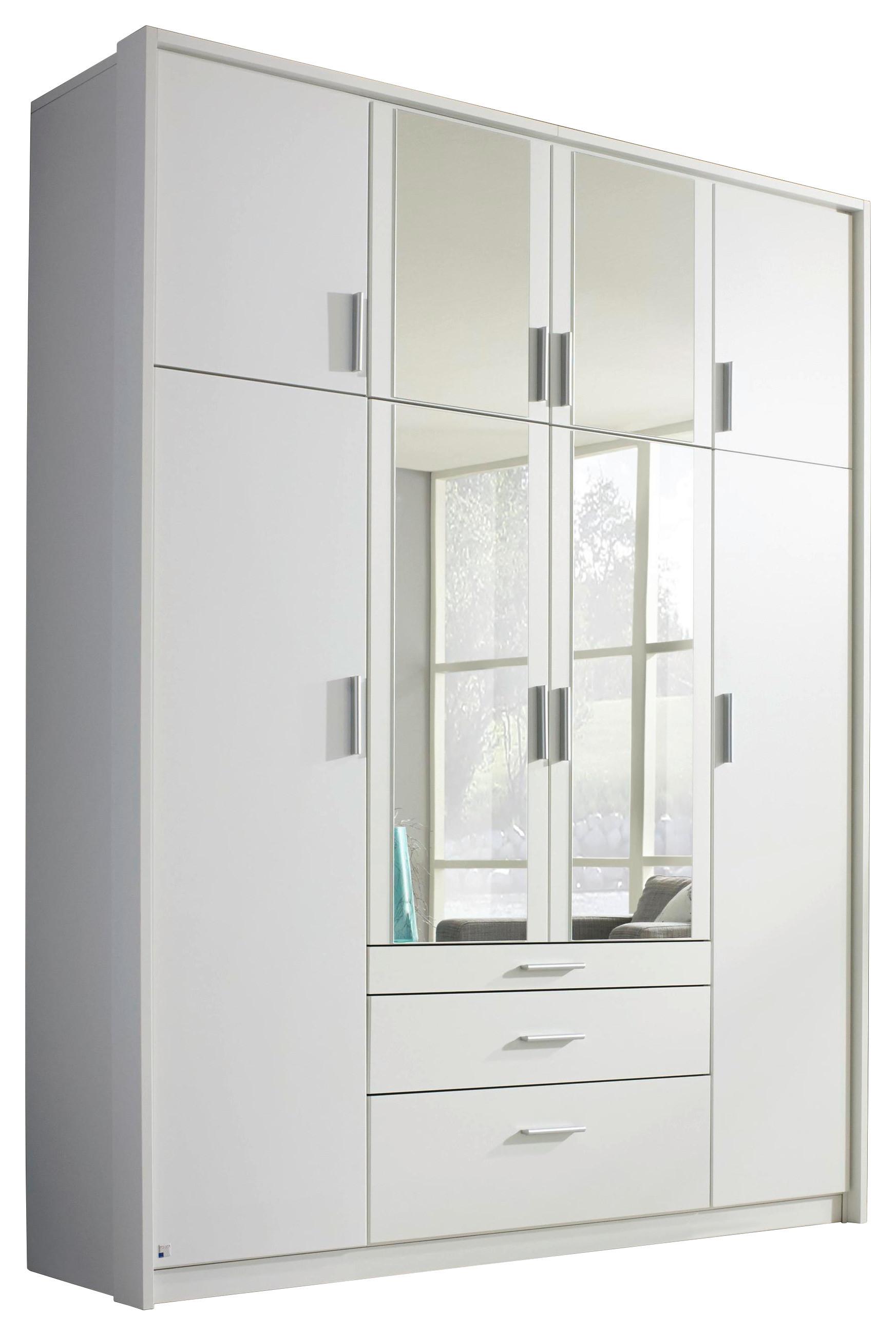 Ormar Sa Klasičnim Vratima Hildesheim - prozirna/bela, Dizajnerski, staklo/pločasti materijal (185/231/56cm) - Modern Living