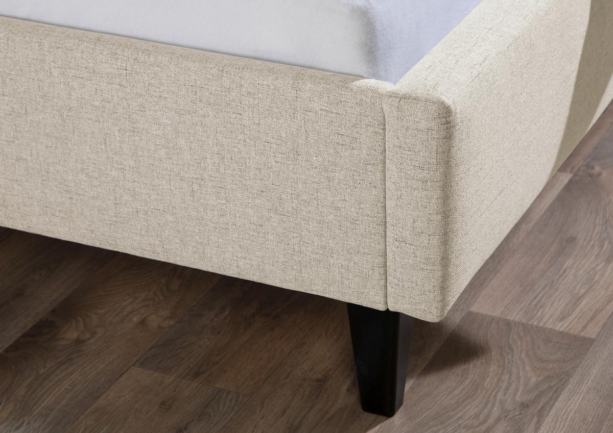 Polsterbett Roswell Beige ca. 100x200 cm - Beige/Schwarz, MODERN, Holz/Textil (100/200cm) - Livetastic