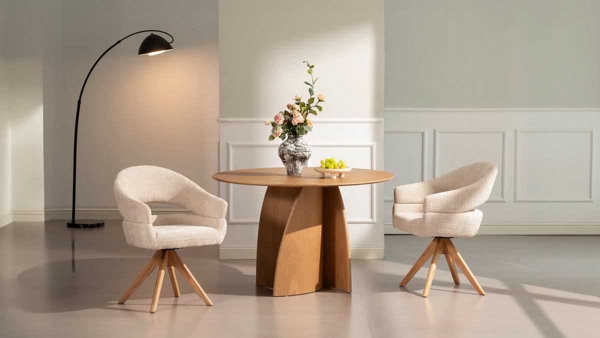 Jedilna Miza Atlas, Barva Hrasta, Ø 120 - barve hrasta, Moderno, leseni material/les (120/75cm) - Livetastic