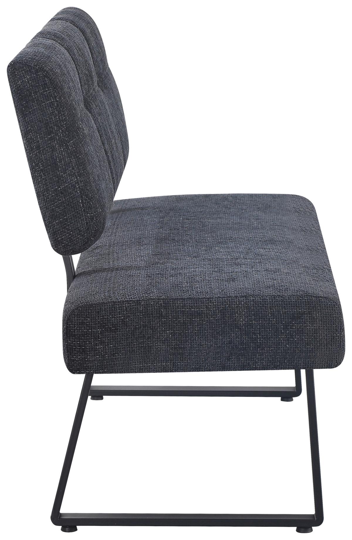 Sitzbank Luise 2 Schwarz - Schwarz, Modern, Textil/Metall (140/90/64cm) - Mömax