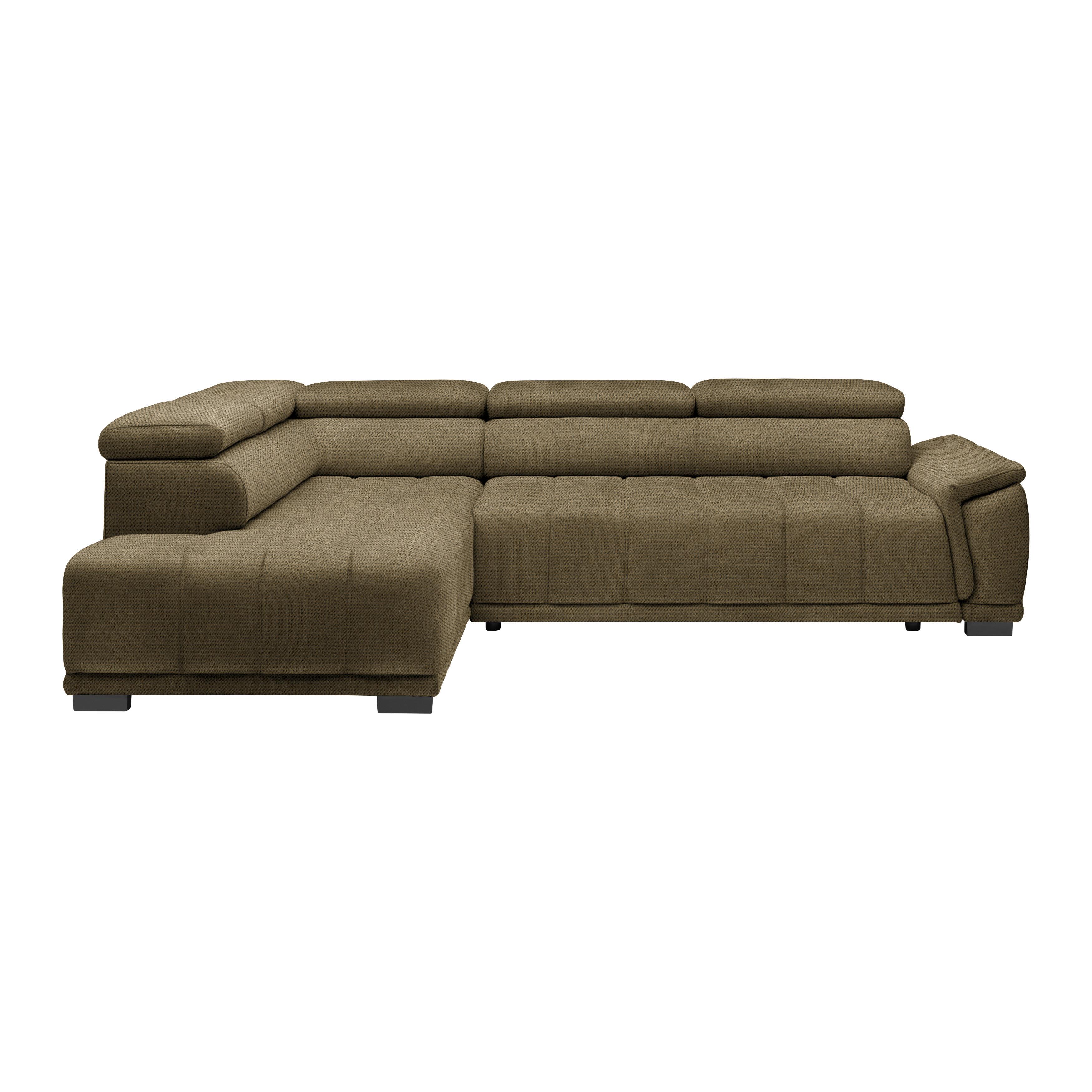 Ecksofa Gremio Links Taupe - Taupe/Schwarz, MODERN, Kunststoff/Textil (206/283cm) - Premium Living