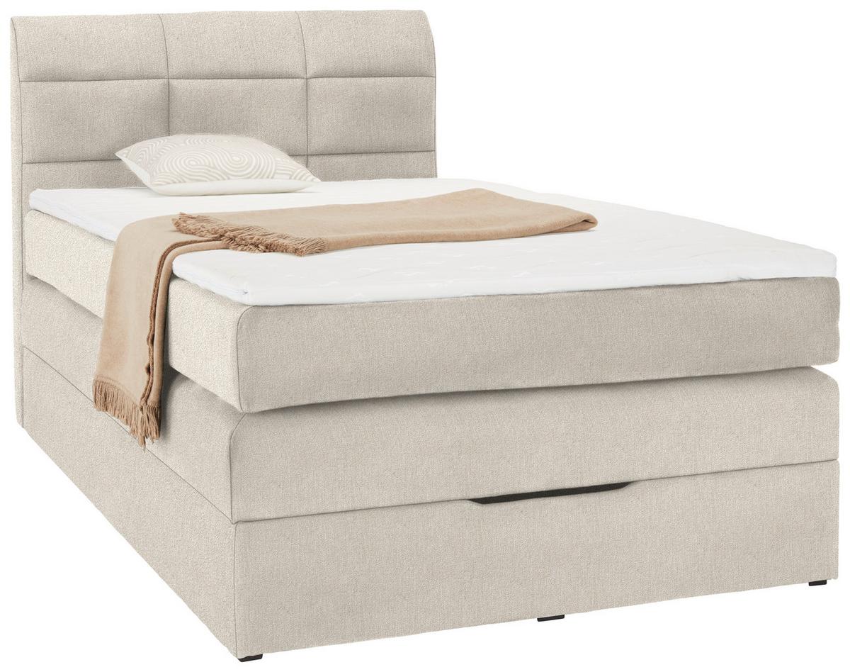 Boxspringbett Runner in Beige ca. 100x200cm - Beige/Schwarz, Kunststoff/Textil (100/200cm) - Mömax