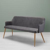 Sitzbank "Chrisi", dunkelgrau - Dunkelgrau, MODERN, Textil/Metall (150/84/54cm) - Bessagi Home