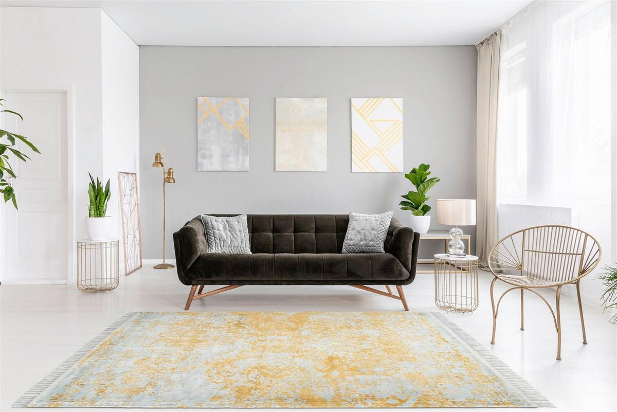 Vintage-teppich Dolce Vita 325 Grau/go 120x170 - Goldfarben/Grau, Basics, Textil (120/170cm) - Kayoom