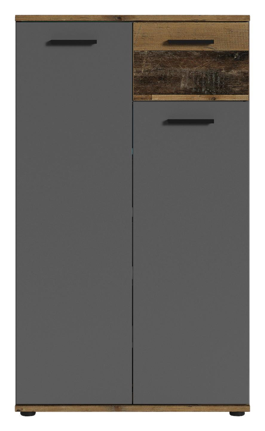 Kommode Jakob ca.60x102x30cm Anthrazit - Alteiche/Anthrazit, LIFESTYLE, Holzwerkstoff/Kunststoff (60/102/30cm) - MID.YOU