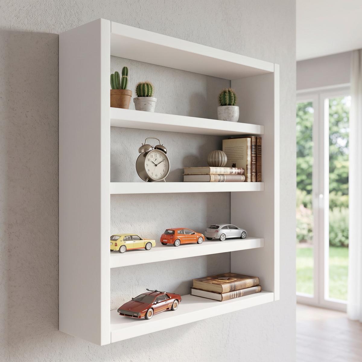 Wandregal Osado S - Weiss, Design, Holzwerkstoff (40/40/10cm) - MID.YOU