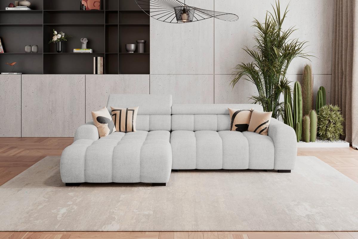 Kutna Garnitura Fargo S - crna/sivo-bež, Trend, tekstil/plastika (168/285cm) - Modern Living