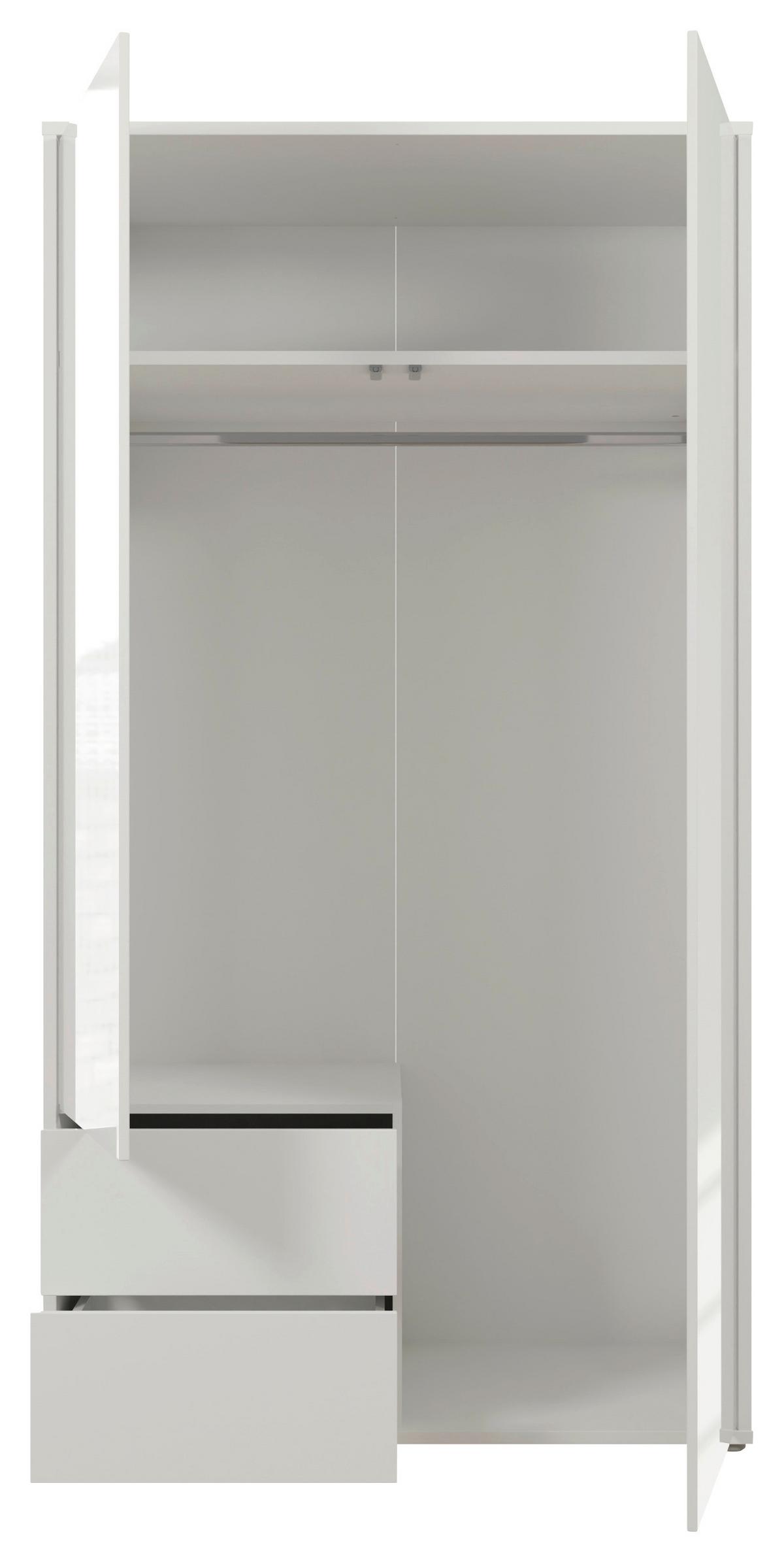 Omara S Klasičnimi Vrati Alice, Bela - bela/visoki sijaj, Trend, leseni material (115/214/60cm) - Carryhome